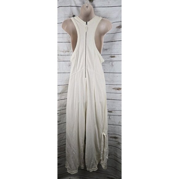 Daily Practice Horizon Wide Leg Jumpsuit M Cream Seamed Drawstrings Sleeveless - Picture 6 of 11